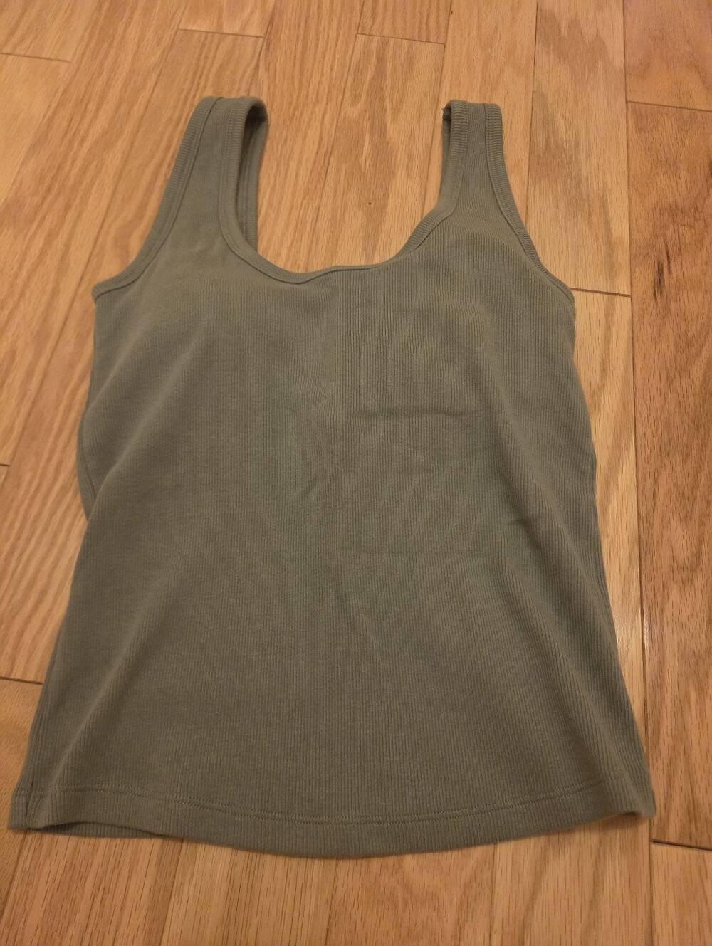 Women's Olive Ribbed Tank Top